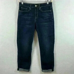 Levi's Signature Boyfriend Jeans Women's Size 10(30) Mid Rise Dark Wash Cuffs